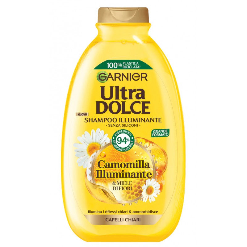 Garnier Ultra Dolce Shampoo Camomilla e Miele 400ml – Per Capelli Biondi e Chiari – Riflessi Naturali e Morbidezza