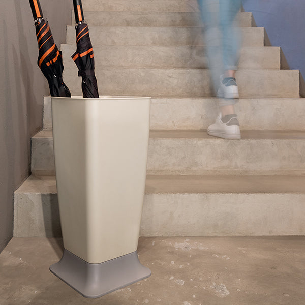 Stefanplast Portaombrelli Zeus Bianco Travertino e Tortora | Design Autostabile | cm 25x25x55h | 100% Made in Italy | Art. 72014