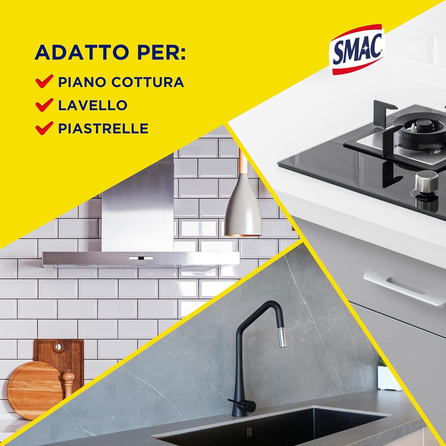 SMAC Sgrassatore Cucina 650ml Trigger | Rimuove Grasso Bruciato e Incrostato | Tecnologia ZERO ALONI | Profumo Limone | Eco-Flacone 100% Riciclato