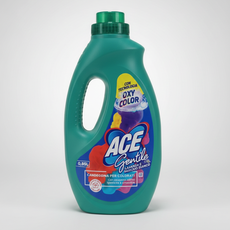 ACE Gentile Lavanda & Muschio Bianco 0,95 L Candeggina Delicata Ossigeno Attivo – Tecnologia Oxy-Color Anti-Macchia e Igienizzazione Capi Colorati