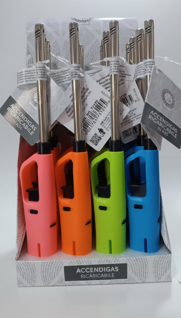 ADTrend Accendigas Ricaricabile in ABS | Design Ergonomico e Colorato | Ideale per Cucina, Candele e Barbecue | Art. 73129