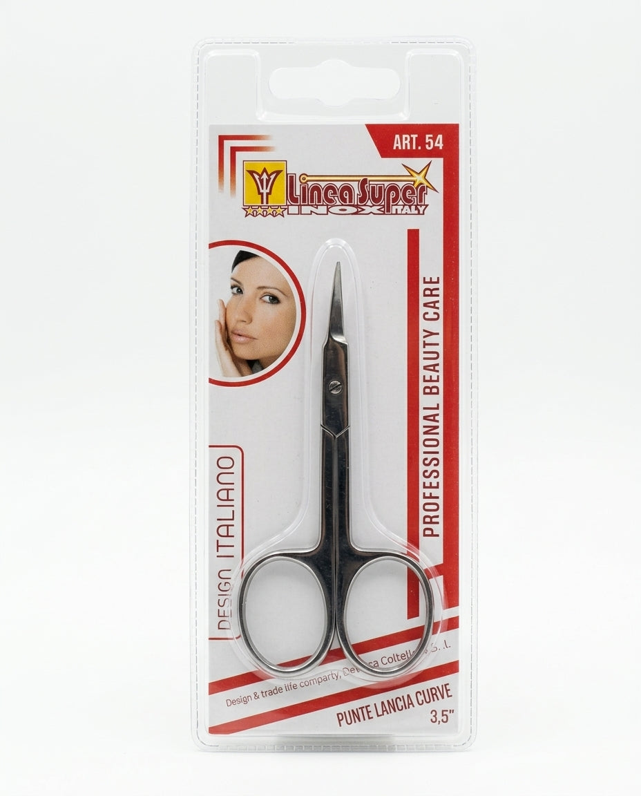 De Luca Coltellerie Linea Super Inox Forbicine Punte Lancia Curve 3.5" Art. 54 Acciaio Temperato – Rifinitura Cuticole Alta Precisione