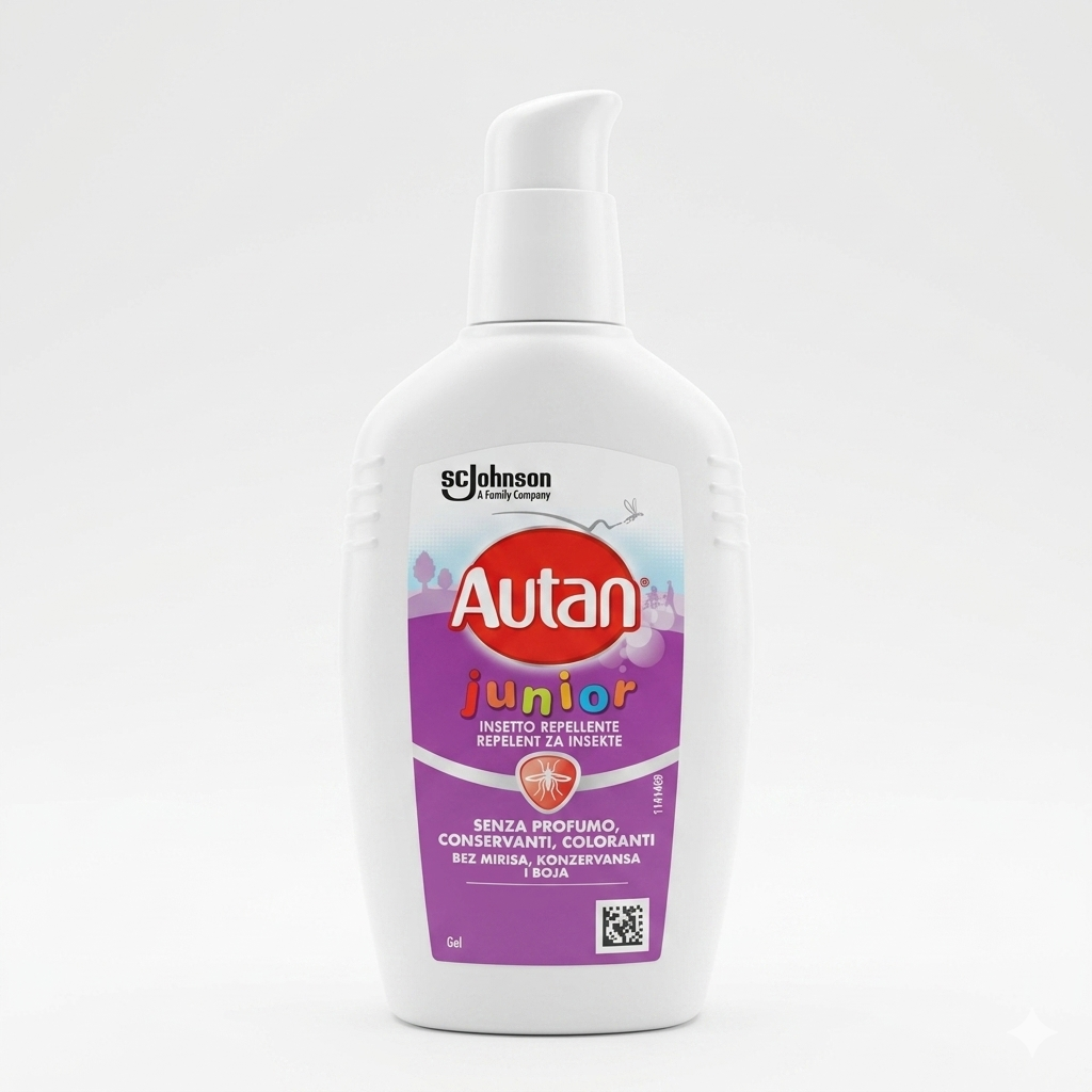 Autan Junior Gel Repellente Zanzare 100ml | Protezione Delicata Fino a 4 Ore per Bambini dai 3 Anni in Su