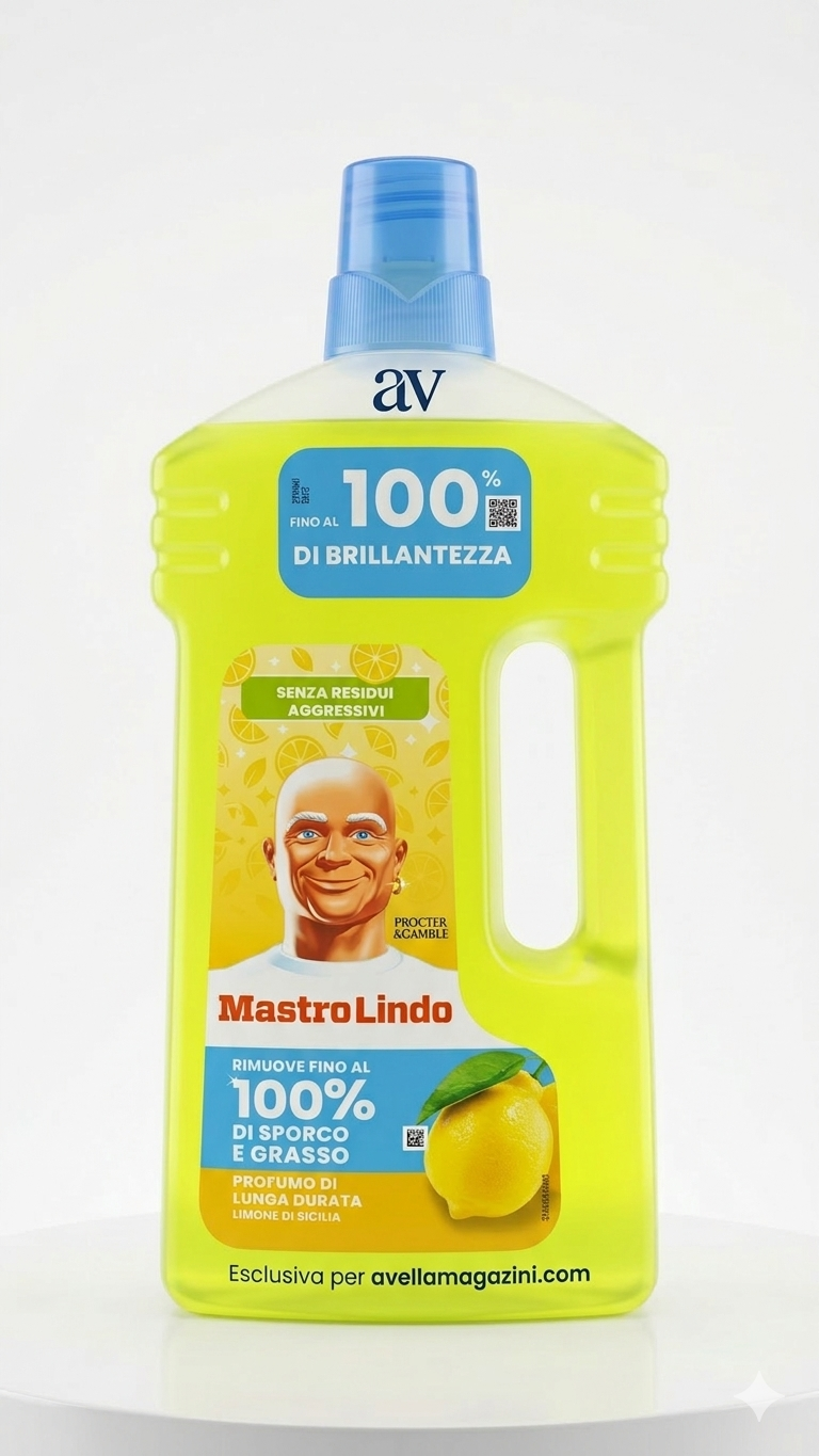 Mastro Lindo Multiuso Limone di Sicilia 930ml Detergente Sciogli-Grasso Pavimenti e Superfici