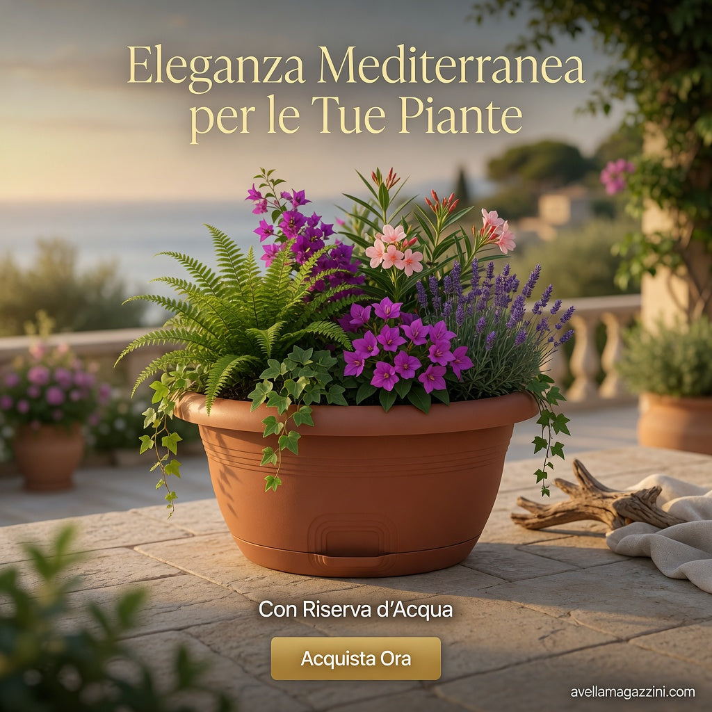 Stefanplast Capri Ciotola con Riserva d'Acqua in Polipropilene Effetto Terracotta – Eleganza Mediterranea e Idratazione Intelligente