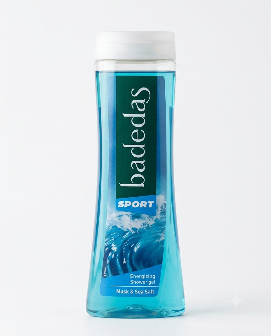 Badedas Sport Doccia Gel Energizzante Muschio e Sale Marino 600 ml – Detergente Tonificante Corpo ad Azione Rinfrescante Post-Allenamento