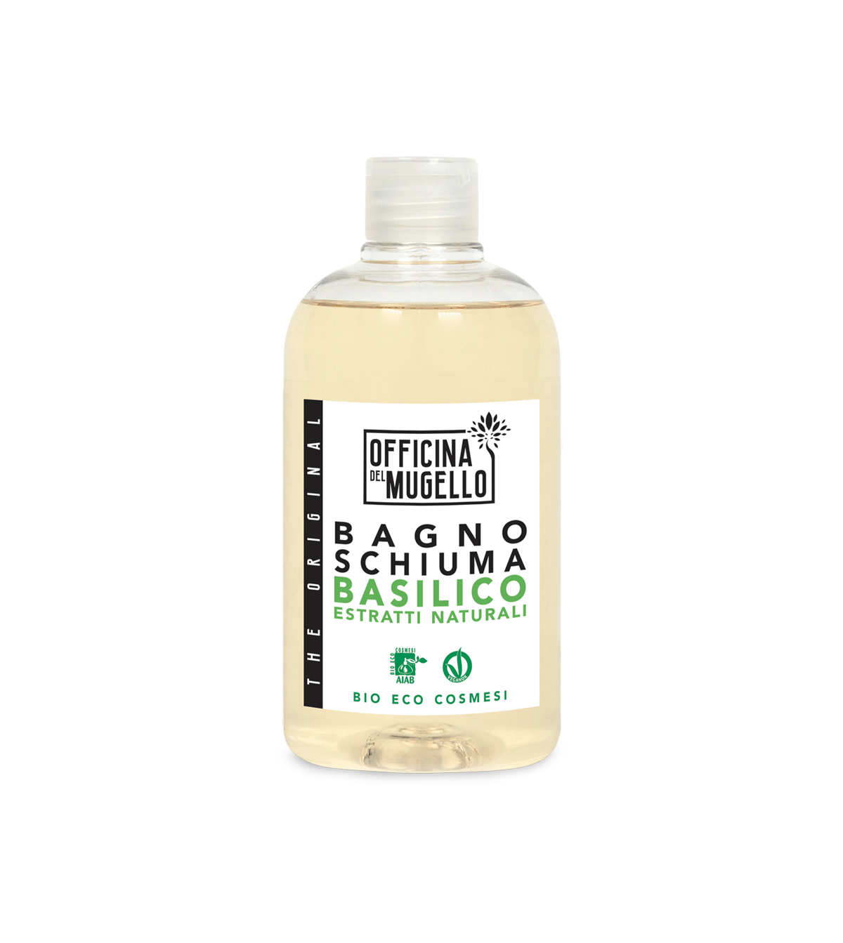 Officina del Mugello Bagnoschiuma Artigianale Basilico Bio 500ml AIAB con olio di oliva ed estratto tonificante