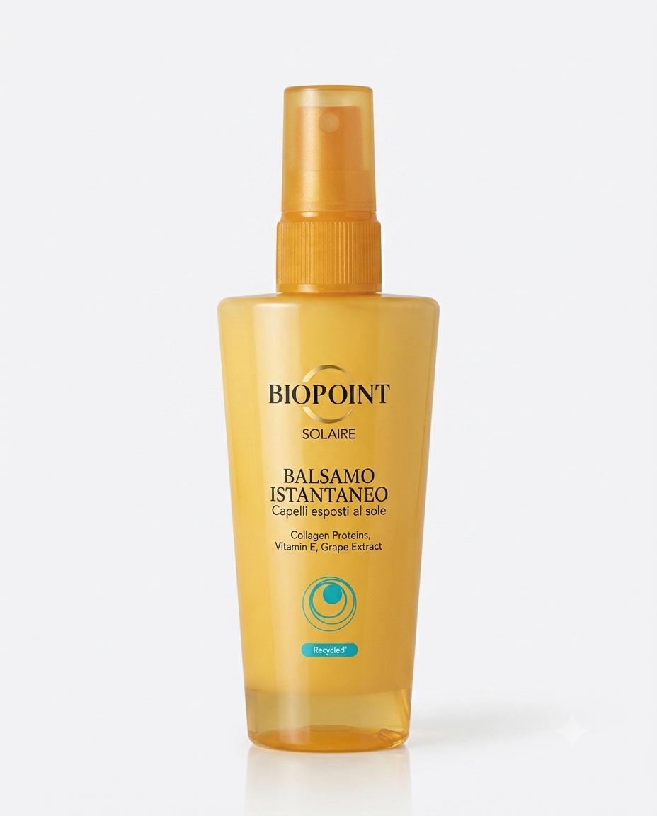 Biopoint Balsamo Istantaneo Solare 100 ml – Trattamento Senza Risciacquo con Proteine Collageniche e Vitamina E – Ristrutturante dopo Sole