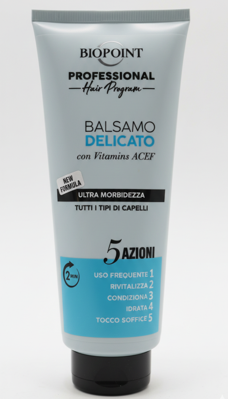 Biopoint Professional Balsamo Delicato 350ml – 5 Azioni con Vitamine ACEF, Cheratina e Aloe