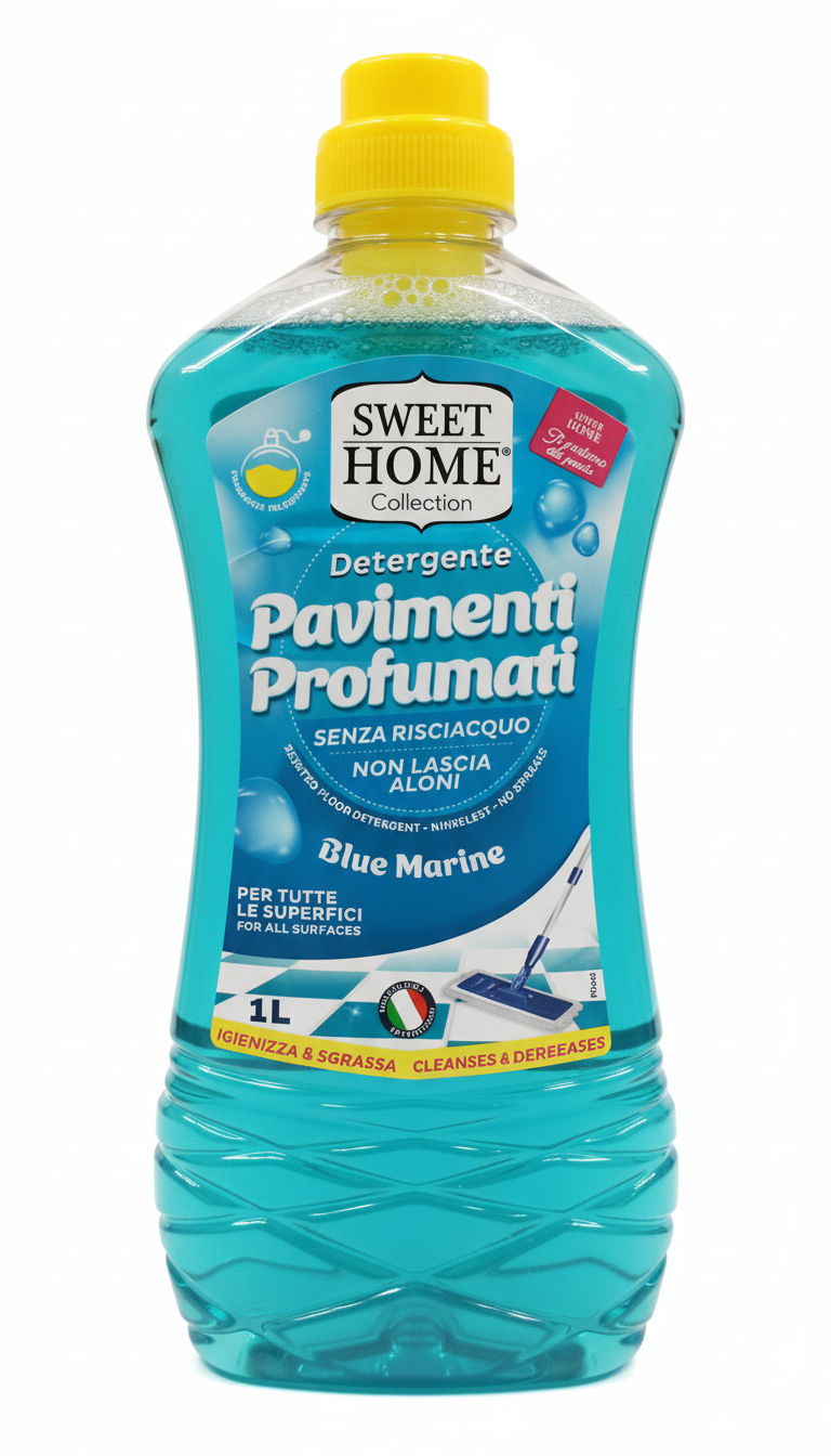 Sweet Home Detergente Pavimenti Profumato 1L | Multisuperficie Senza Risciacquo e Senza Aloni | Per Marmo, Parquet e Gres | Alta Profumeria per la Casa
