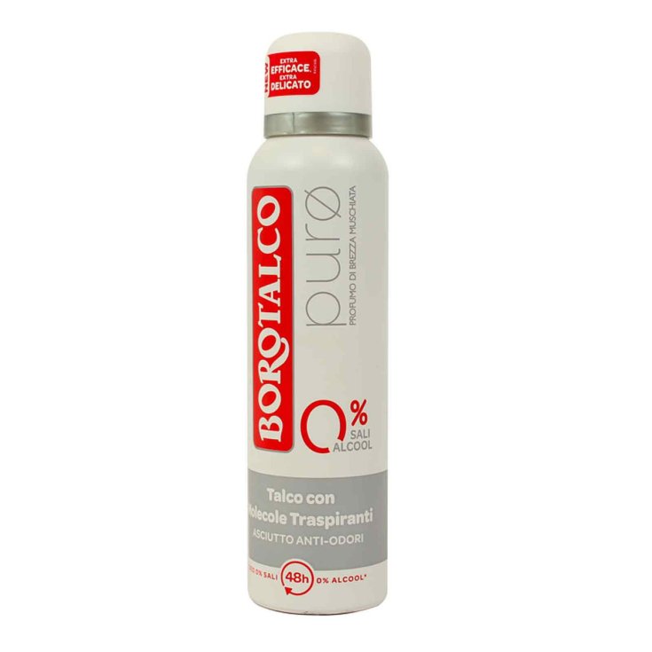 BOROTALCO Puro Spray 150ml | Brezza Muschiata | Deodorante 48h 0% Sali di Alluminio | Per Pelli Sensibili con Zinco e Tapioca