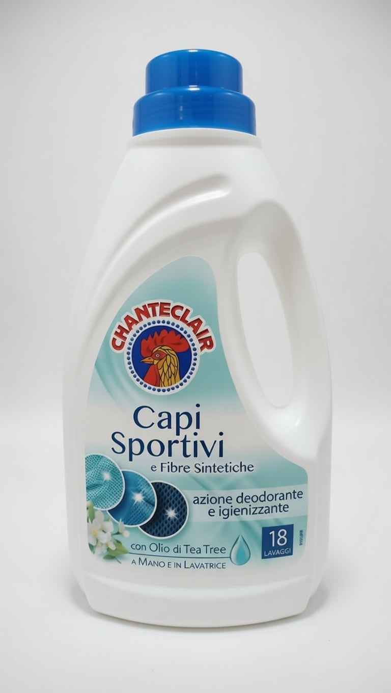 Chanteclair Detersivo Capi Sportivi e Fibre Sintetiche – 900ml (18 Lavaggi) – Con Olio di Tea Tree – Azione Deodorante e Igienizzante