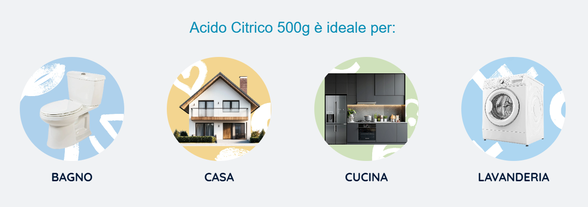 SMAPIÙ Acido Citrico Anidro Puro 500g | Anticalcare, Ammorbidente e Brillantante Ecologico | 100% Plastic-Free