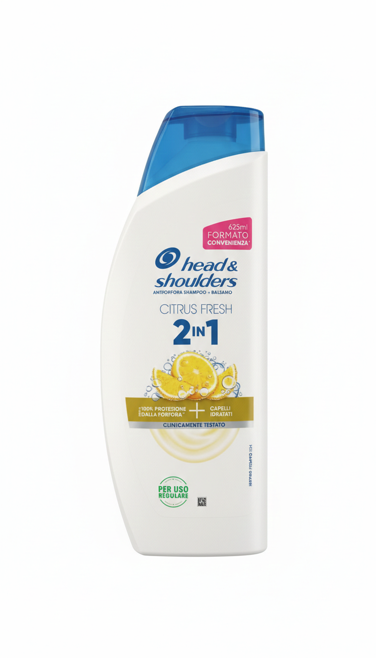 Head & Shoulders Citrus Fresh 2in1 Shampoo + Balsamo Antiforfora – Formato Convenienza 625ml