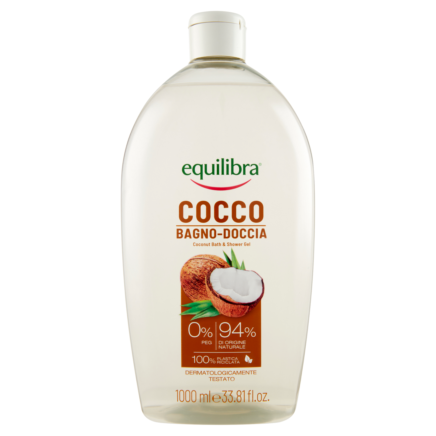 Equilibra Bagno-Doccia Cocco 1000ml – Nutriente con 94% Ingredienti Naturali