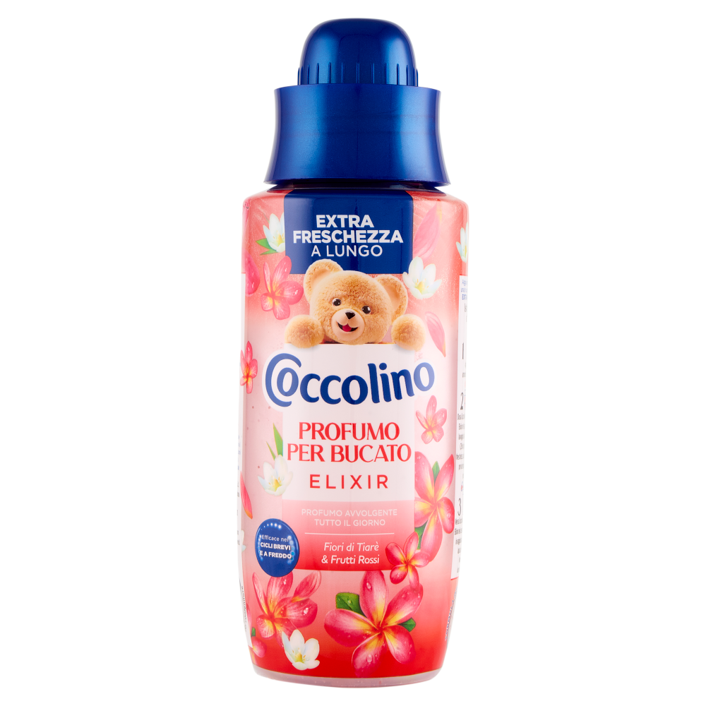 Coccolino Elixir Profuma Bucato Concentrato 342ml | Formula in Gel Zero Residui | Profumo Intenso e Proteggi-Fibre | Efficace a Freddo | 24 Lavaggi | 7 Fragranze Disponibili