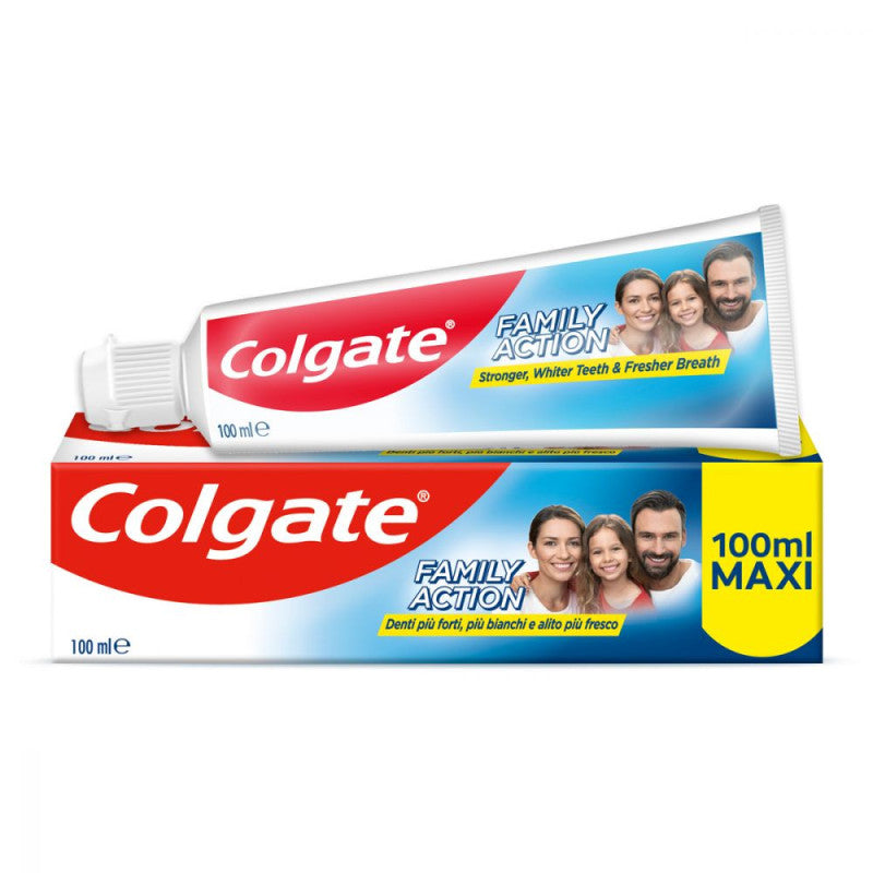 Colgate Family Action 100ml | Dentifricio Protezione Carie & Smalto | Tecnologia Sugar Acid Neutralizer | Azione Completa per Tutta la Famiglia