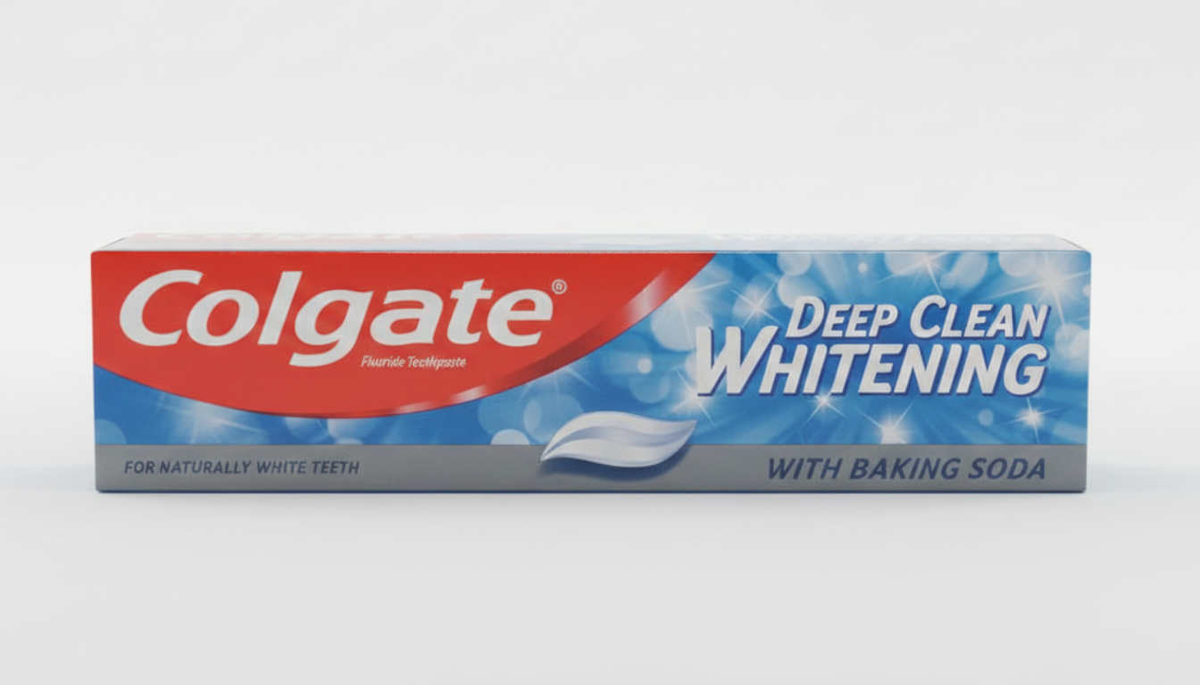 Colgate Deep Clean Whitening 100ml – Dentifricio Sbiancante con Bicarbonato di Sodio – Pulizia Profonda e Protezione Anti-Carie – Denti Visibilmente Più Bianchi