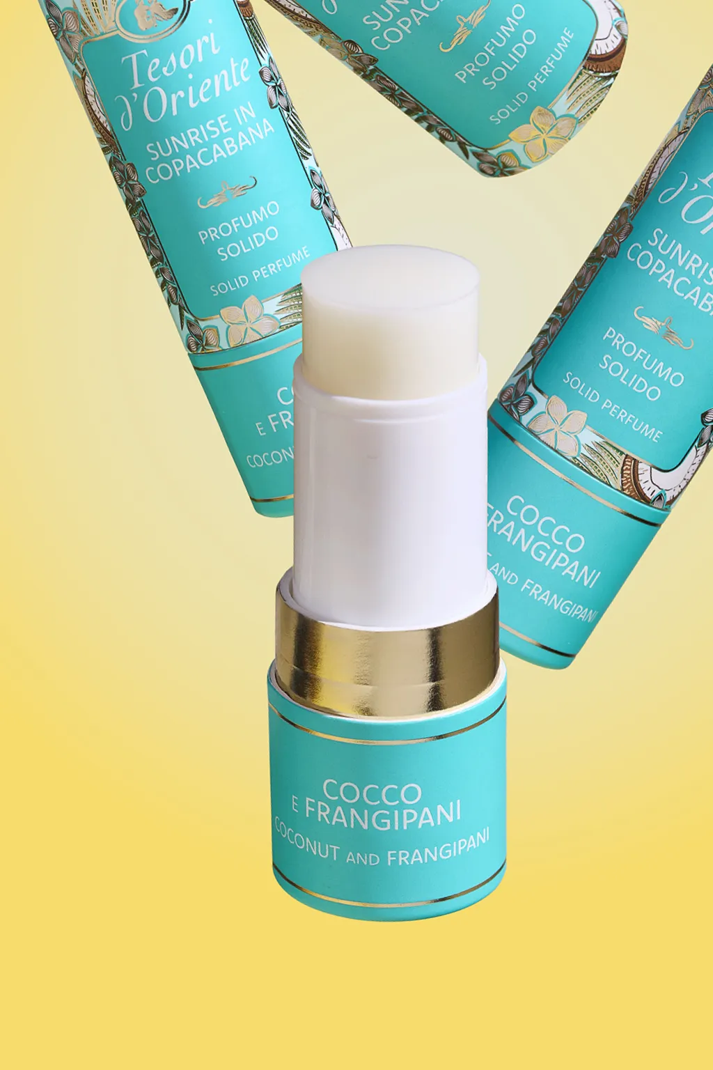Tesori d'Oriente Sunrise in Copacabana Profumo Solido Cocco & Frangipani 7 ml – Fragranza Donna da Borsetta