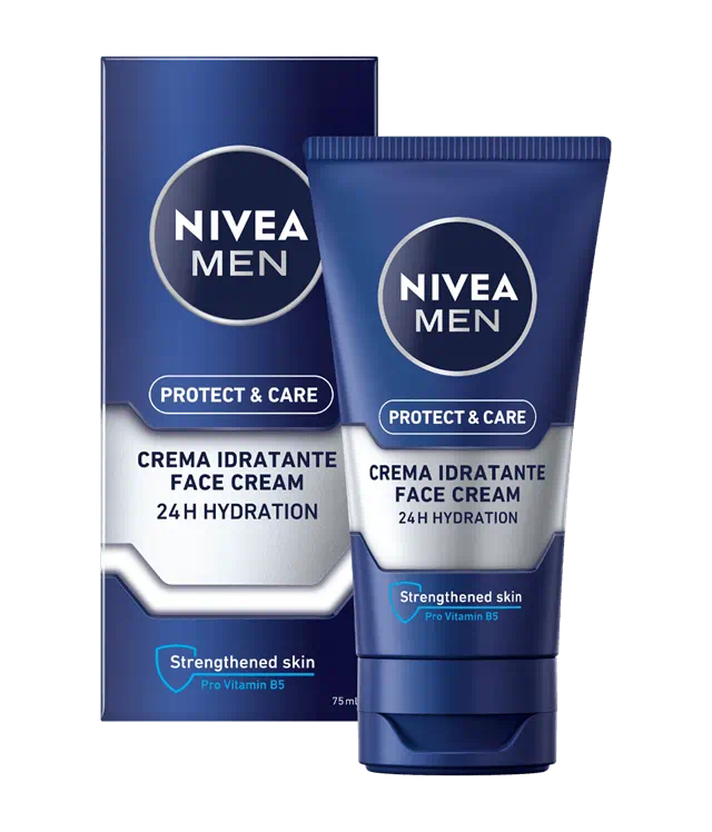 NIVEA MEN Crema Viso Idratante 24h 75ml – Aloe Vera & Pro-Vitamina B5 – Protezione UVA/UVB Anti-Invecchiamento per Pelle Secca