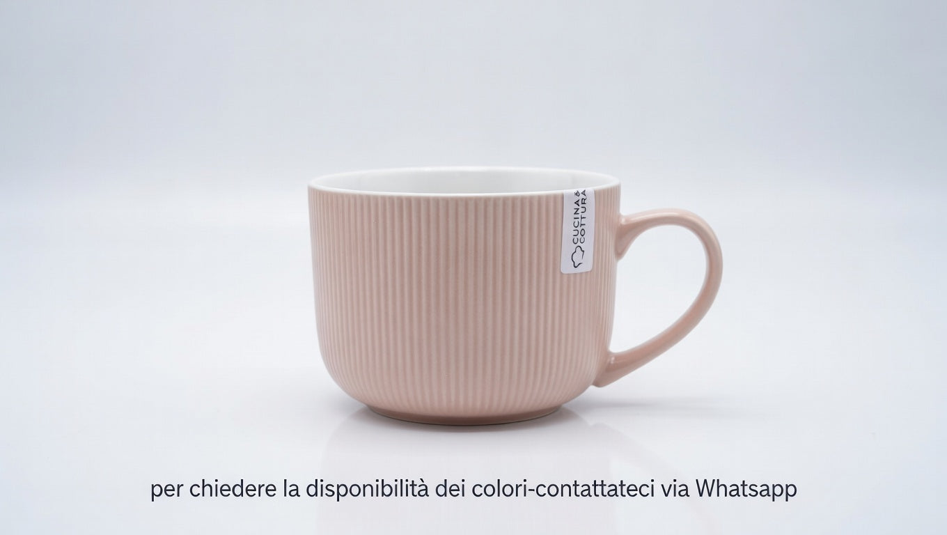 STAR Tazza Jumbo 700 ml in Porcellana New Bone – 12,5x8,5 cm – Mug Gigante per Colazione, Tisane e Zuppe