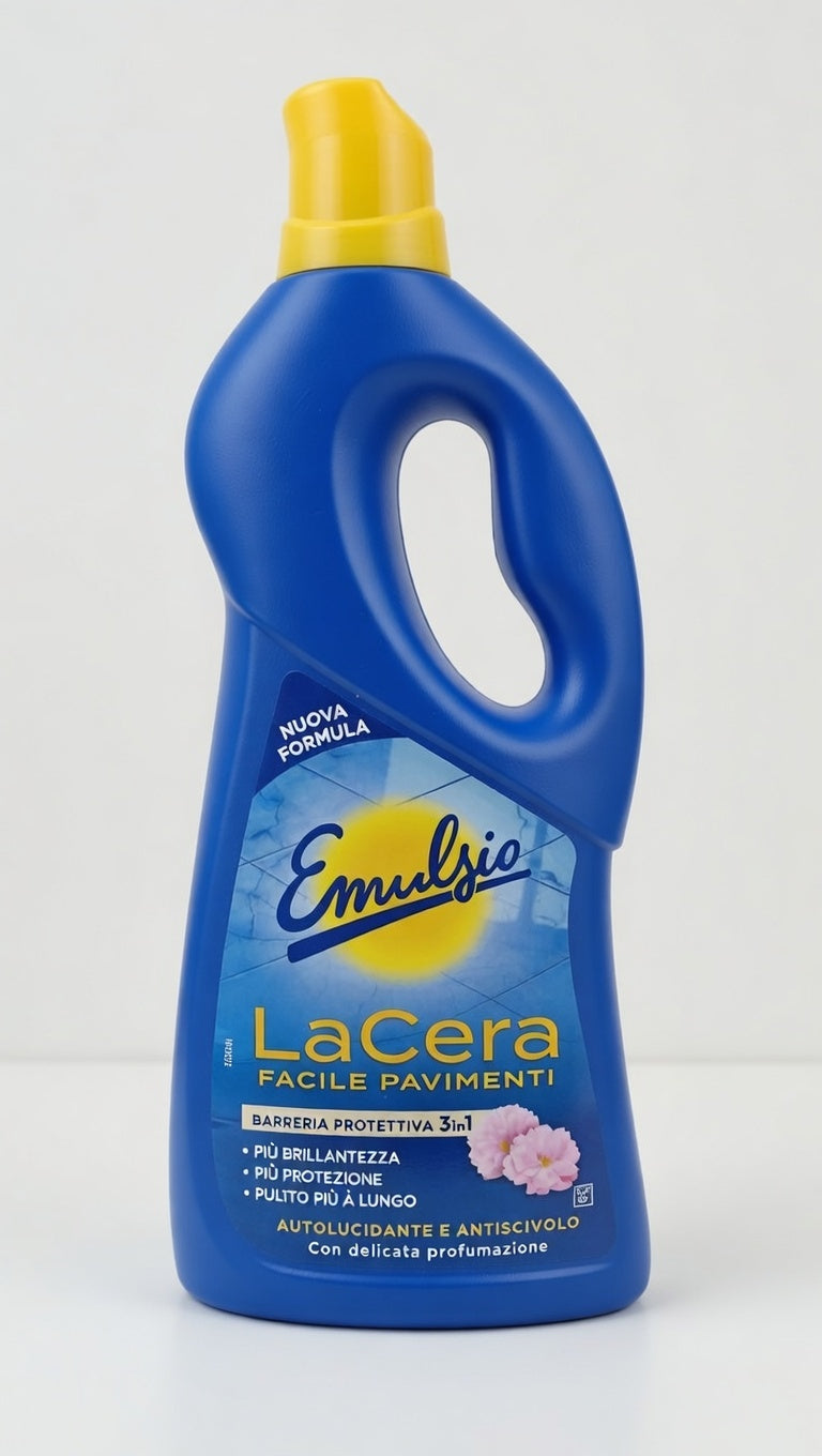 Emulsio LaCera Facile Pavimenti 725ml | Cera Autolucidante Antiscivolo Barriera 3in1 | Protezione Marmo, Parquet, Cotto ed Esterni |
