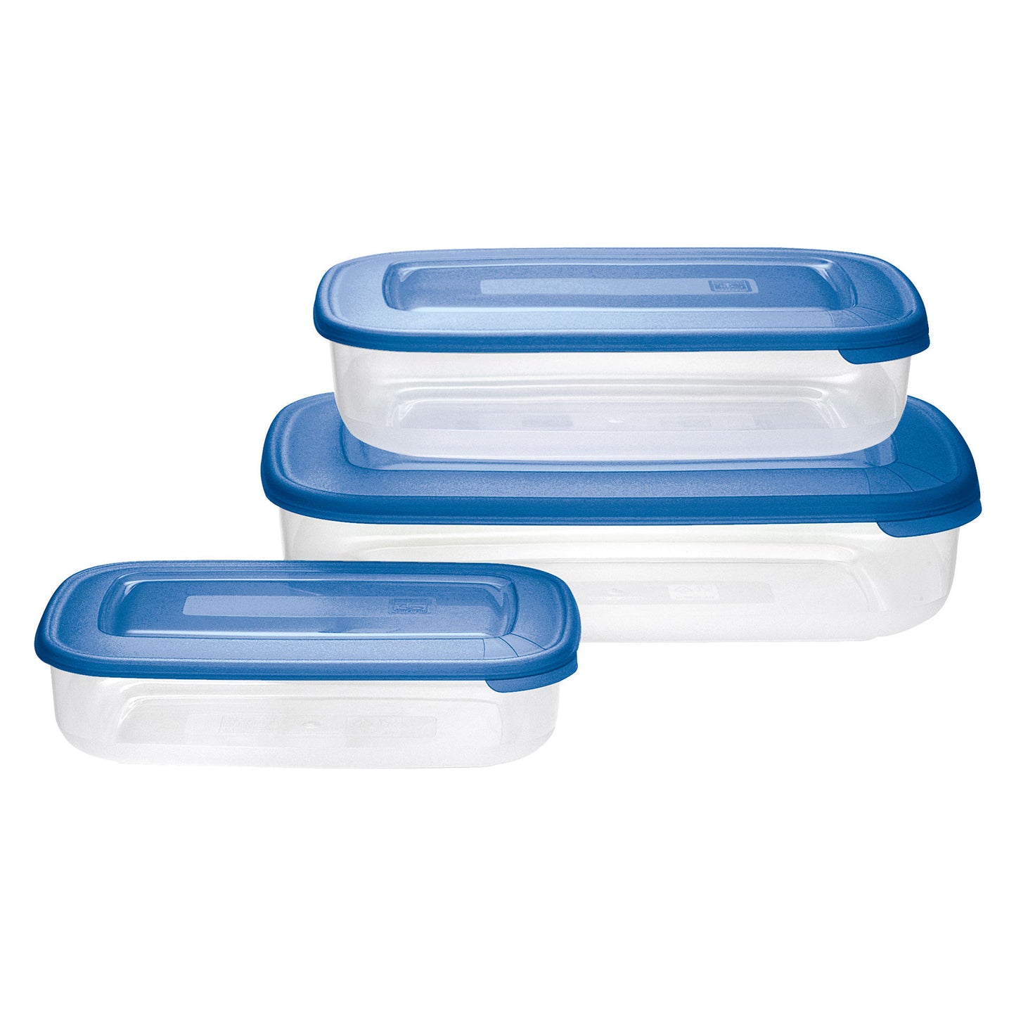 Tontarelli Family-Food Rettangolare Set 3 Oceano in Plastica – La Soluzione Intelligente per Meal Prep e Conservazione