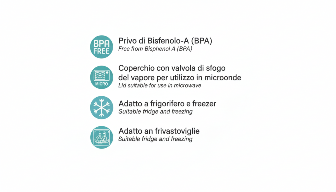 Pedrini Set 3 Contenitori Ermetici Multiuso con Coperchio | Lunchbox Quadrati per Frigo, Freezer e Microonde | Valvola di Sfogo Vapore | BPA Free | 450ml, 850ml, 1,4Lt