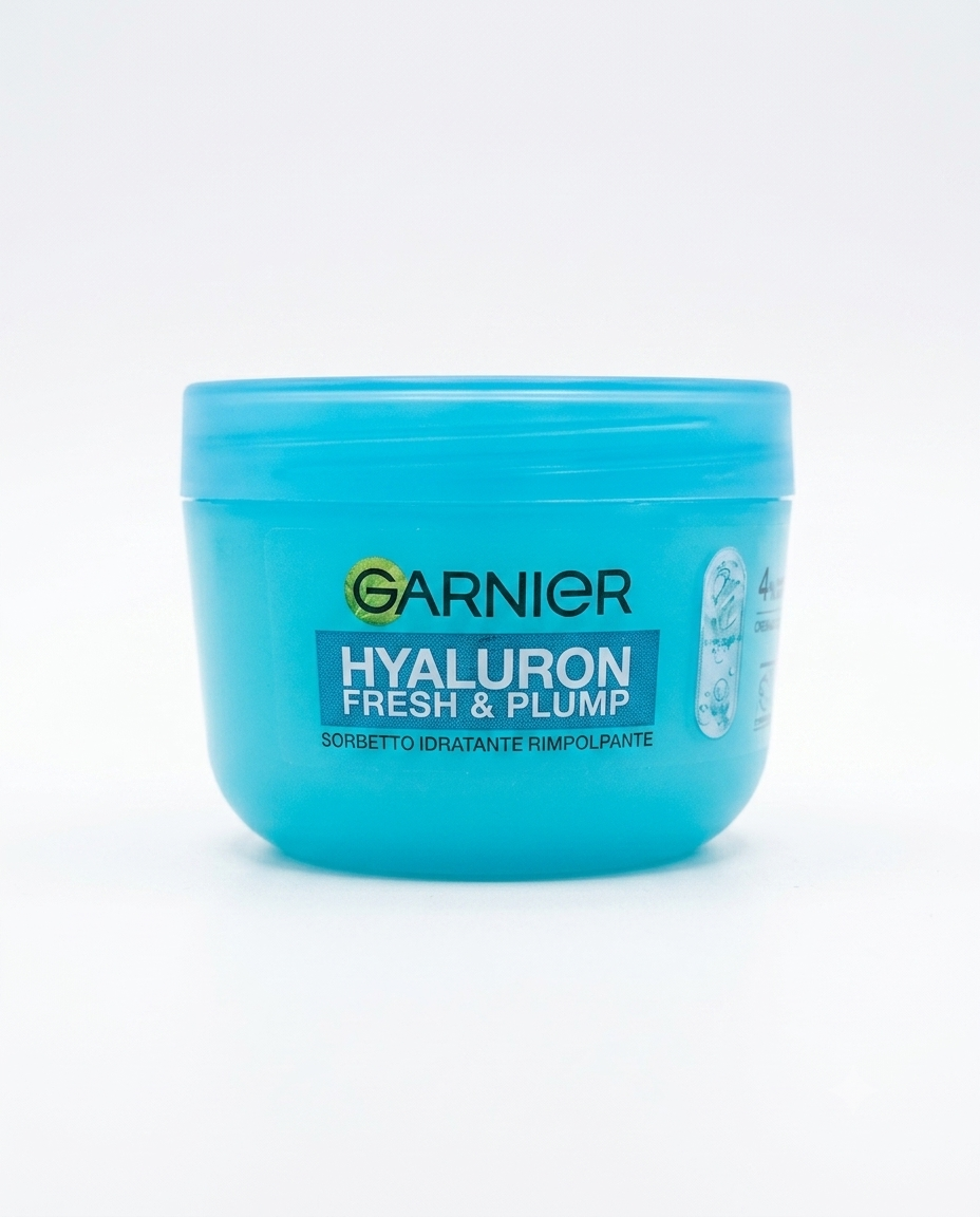 Garnier Hyaluron Fresh & Plump crema sorbetto 85ml con niacinamide e acido ialuronico idratante rimpolpante.