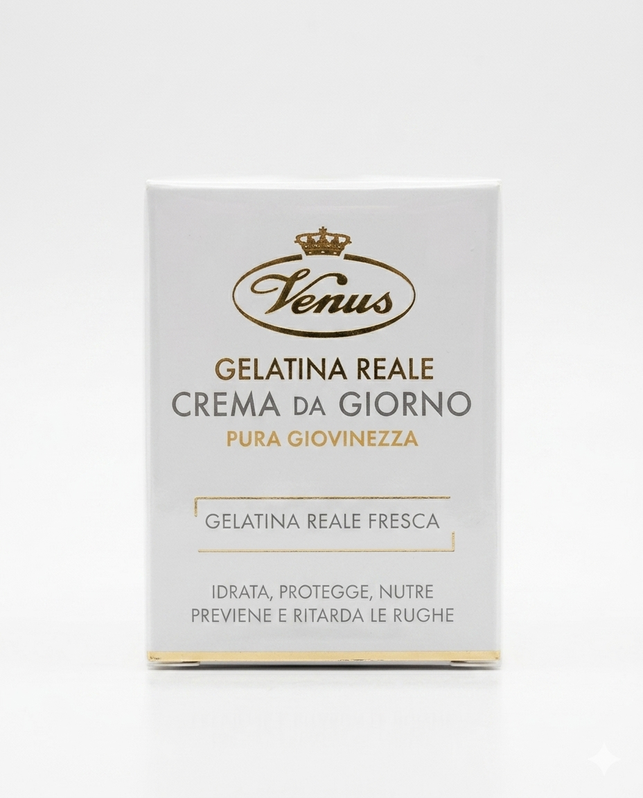 Venus Gelatina Reale Crema Giorno Pura Giovinezza 50ml – Idratante, Protettiva e Nutriente Anti-Rughe