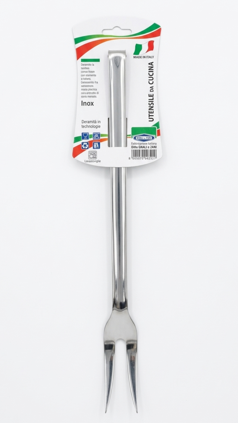 Gnali Forchettone Modello Delta Eco in Acciaio Inox 18/C – 34 cm – Made in Italy – Robusto e Professionale