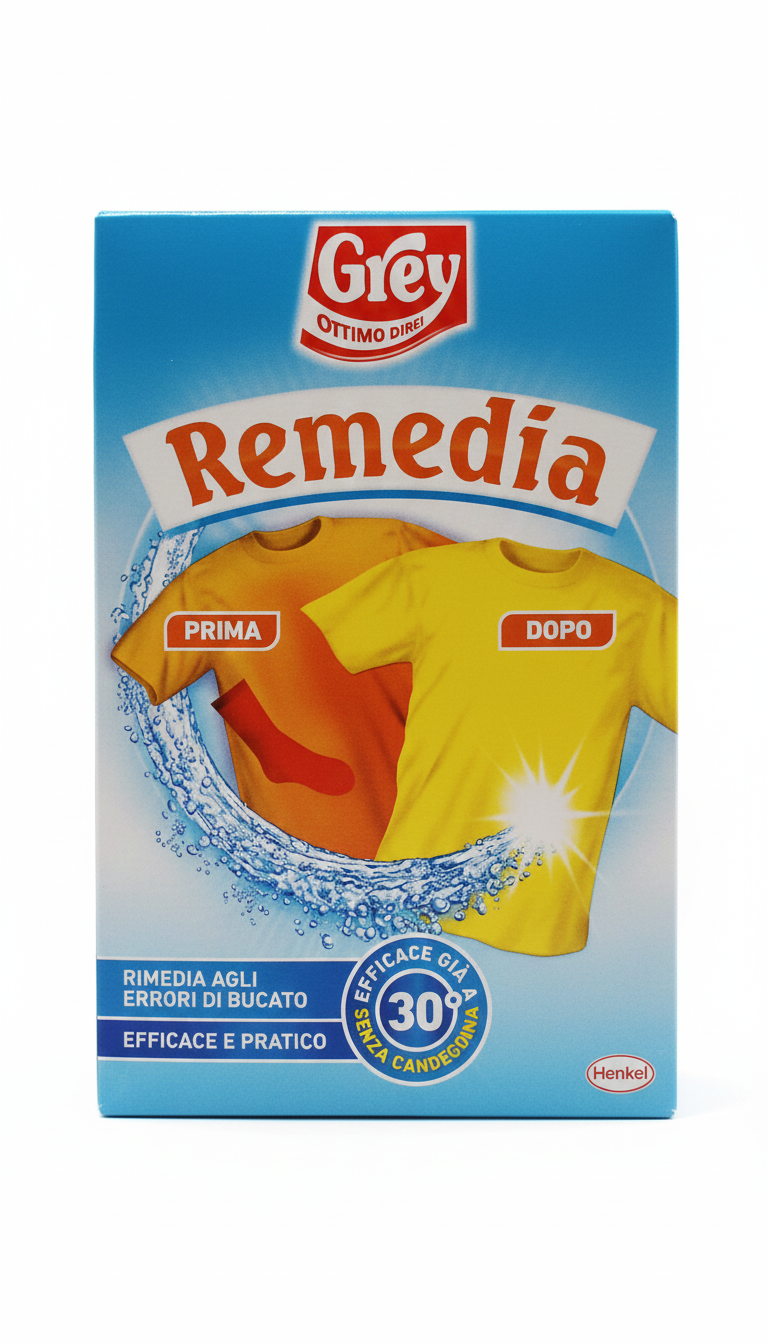 Grey Remedia 200g | Ripristina Colori e Correttore Errori di Bucato | Rimuove Macchie da Trasferimento Accidentale | Senza Candeggina