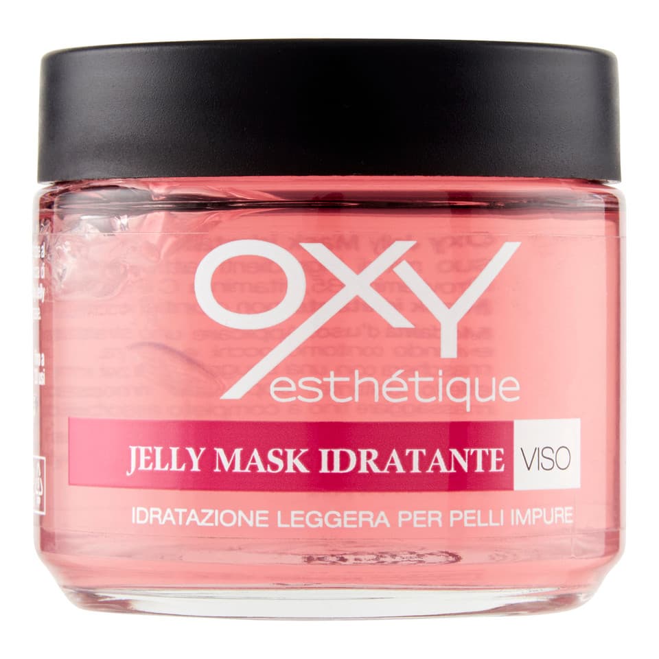 OXY esthétique Jelly Mask Idratante Viso 100ml – Maschera Gel con Vitamine B5 e C – Idratante, Elasticizzante per Pelli Impure – Senza Risciacquo