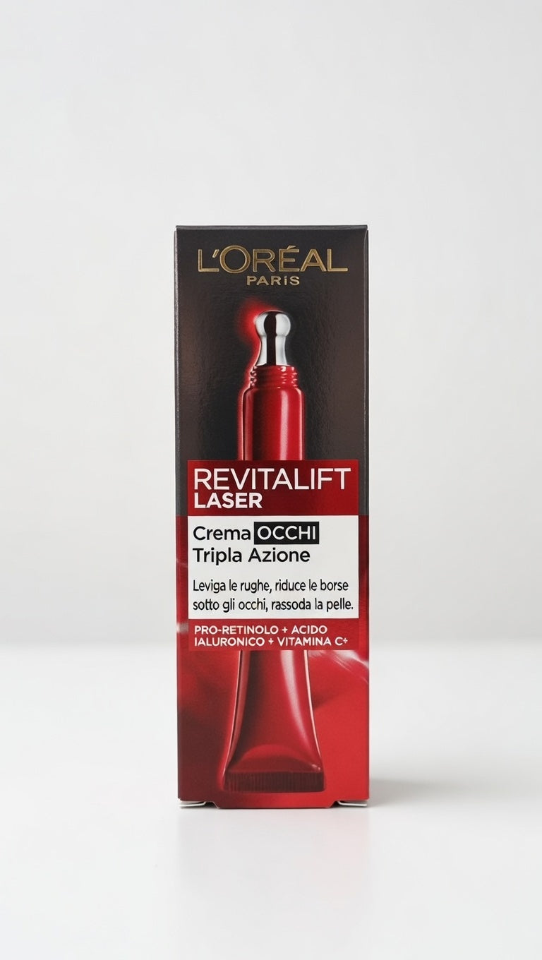L'Oréal Paris Revitalift Laser X3 Concentrato Occhi 15ml – Anti-Età Tripla Azione: Rughe, Borse e Lifting con Pro-Xylane™