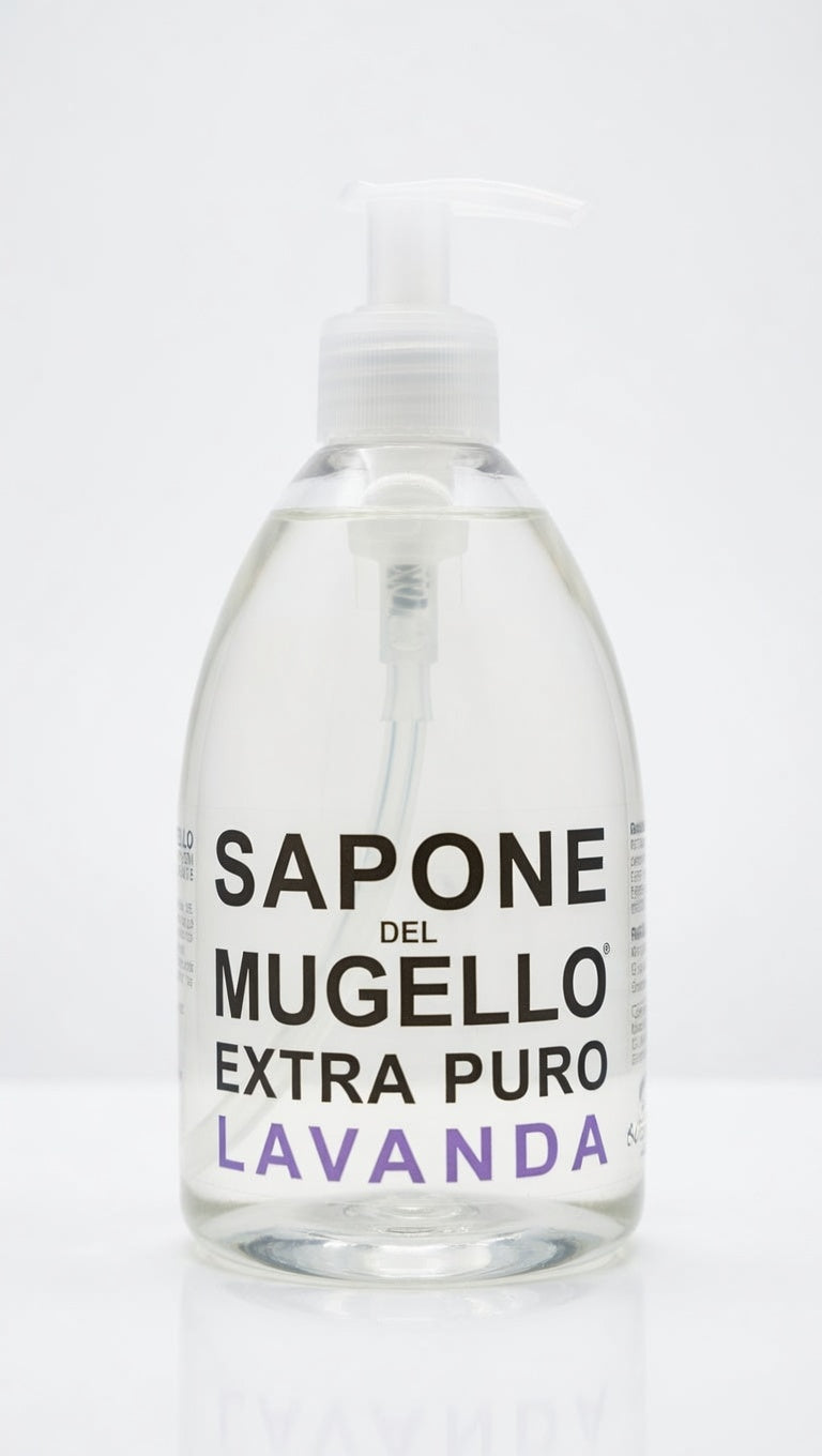 Sapone del Mugello Extra Puro Lavanda 500ml | Sapone Liquido con Olio Essenziale e Olivo Bio | Delicato per Viso, Mani e Corpo