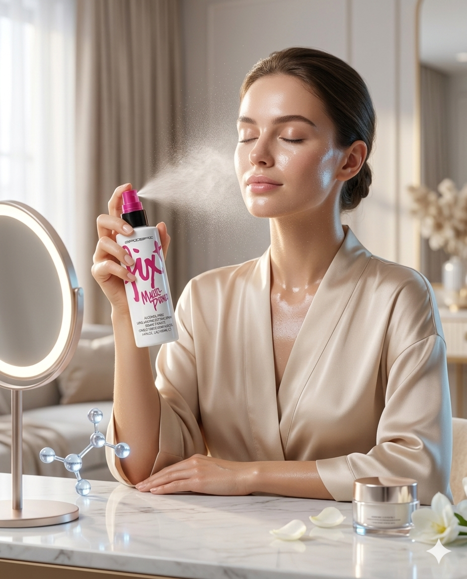 BRIBRI Fix+ Magic Primer Spray Fissante Trucco Lunga Durata 100ml – Nebbia Fissante Idratante Senza Alcool con Niacinamide Illuminante e Azione Uniformante Pori