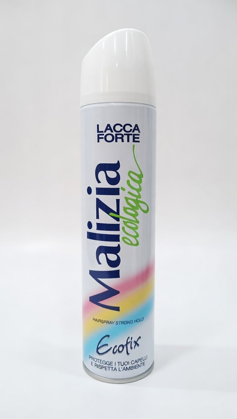 Malizia Ecofix Lacca Ecologica Forte 400ml | Tenuta Forte Hair Spray Strong Hold | Capelli Brillanti, Leggeri e Setosi