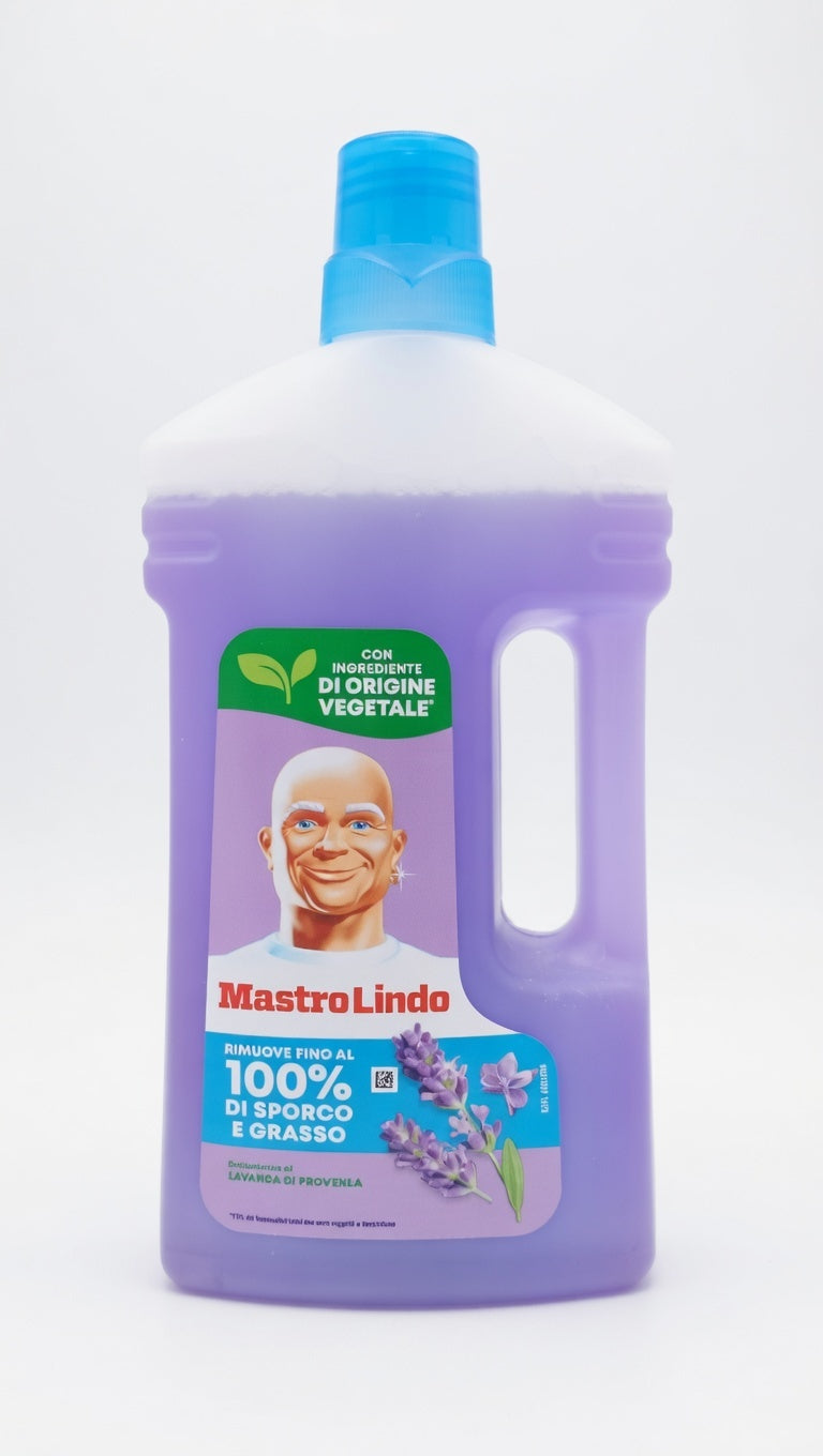 Mastro Lindo Detergente Multiuso Lavanda di Provenza | 930 ml | Igiene Pavimenti e Superfici Senza Risciacquo | Rimuove 100% Sporco e Grasso