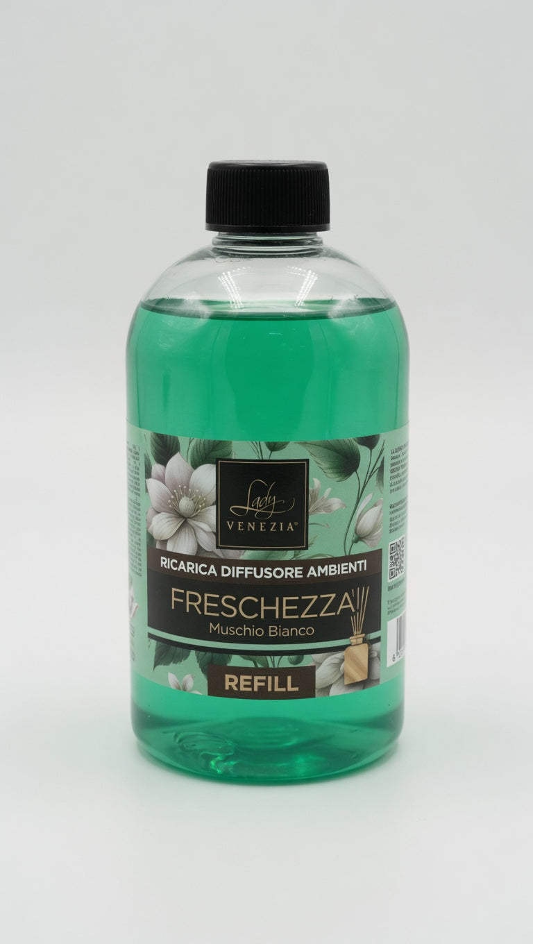 Lady Venezia Ricarica Diffusore Ambienti 500ml Sensazionale | Profumatore Casa con Bastoncini | Made in Italy | Formato Risparmio 7 Fragranze