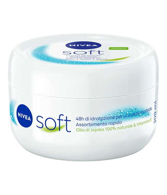 NIVEA Soft Crema Idratante Multiuso 300 ml | 48h Idratazione Intensa | Formula Vegana 98% Biodegradabile | Olio di Jojoba & Vitamina E
