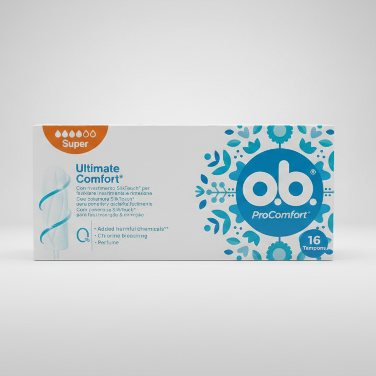 o.b. ProComfort Super 16 Tamponi Interni | Tecnologia Dynamic Fit per Massima Aderenza | Rivestimento SilkTouch per Inserimento Facile | Per Flussi Abbondanti