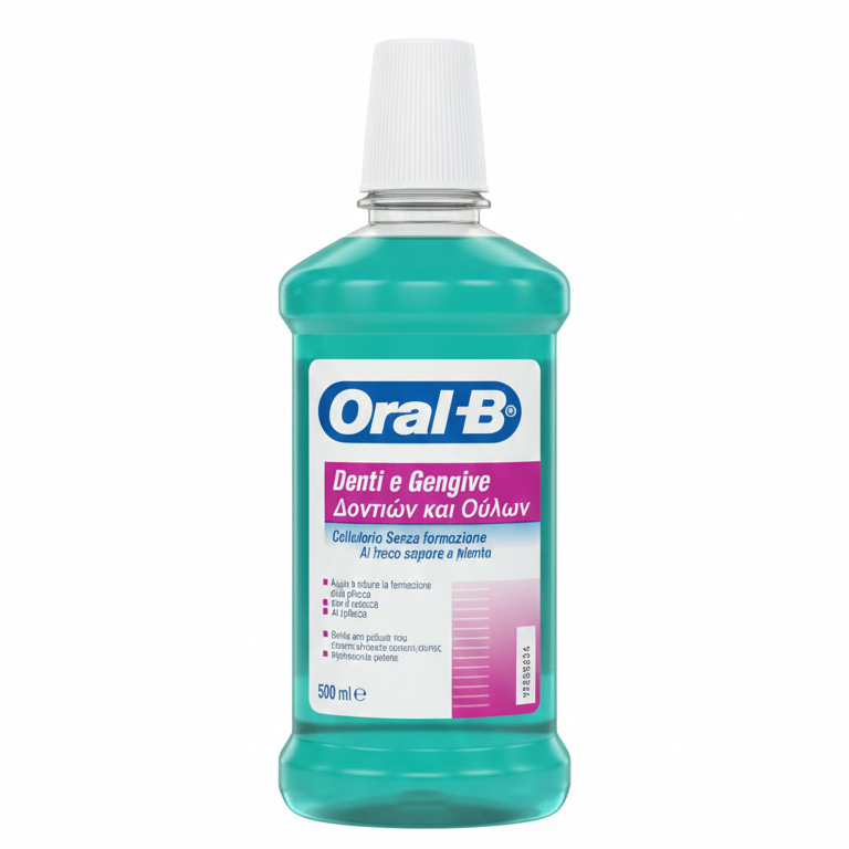 Oral-B Collutorio Denti e Gengive | 500 ml | Azione Antiplacca e Anticarie | Formula Senza Alcool | Igiene Orale Quotidiana Profonda