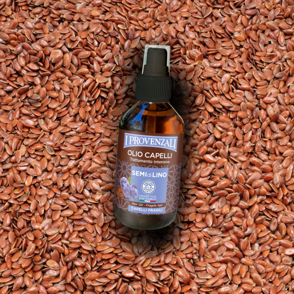I Provenzali Olio di Semi di Lino 100ml – Trattamento Rinforzante 100% Vegetale – Per Capelli Fragili e Sfibrati – Senza Siliconi – Azione Anti-Crespo