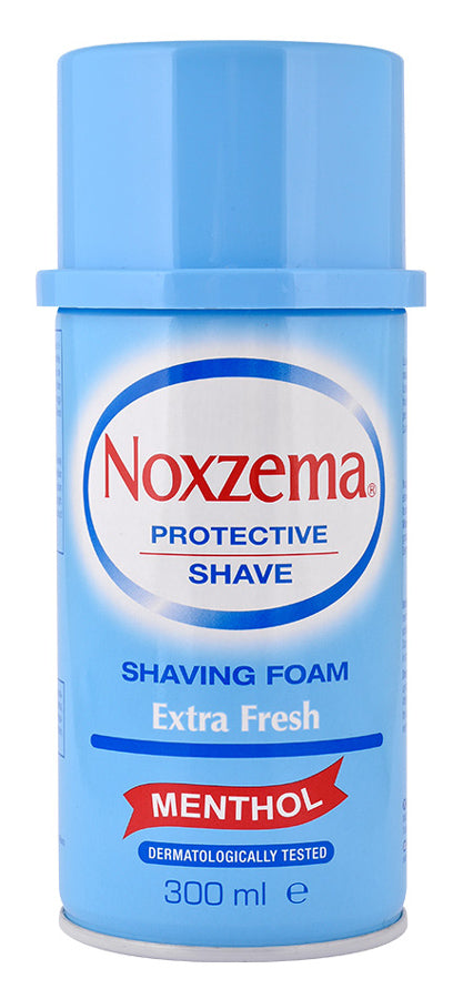 Noxzema Schiuma da Barba Menthol Extra Fresh 300ml – Rasatura Protettiva – Formula Verde Rinfrescante