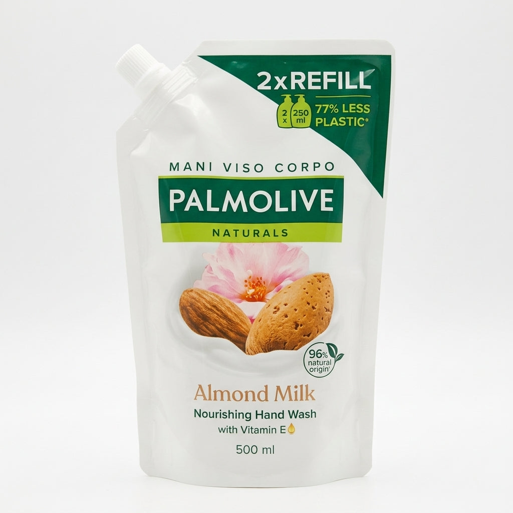 Palmolive Naturals Almond Milk Eco-Ricarica Sapone Liquido 500ml – Latte di Mandorla Nutriente Mani Viso e Corpo