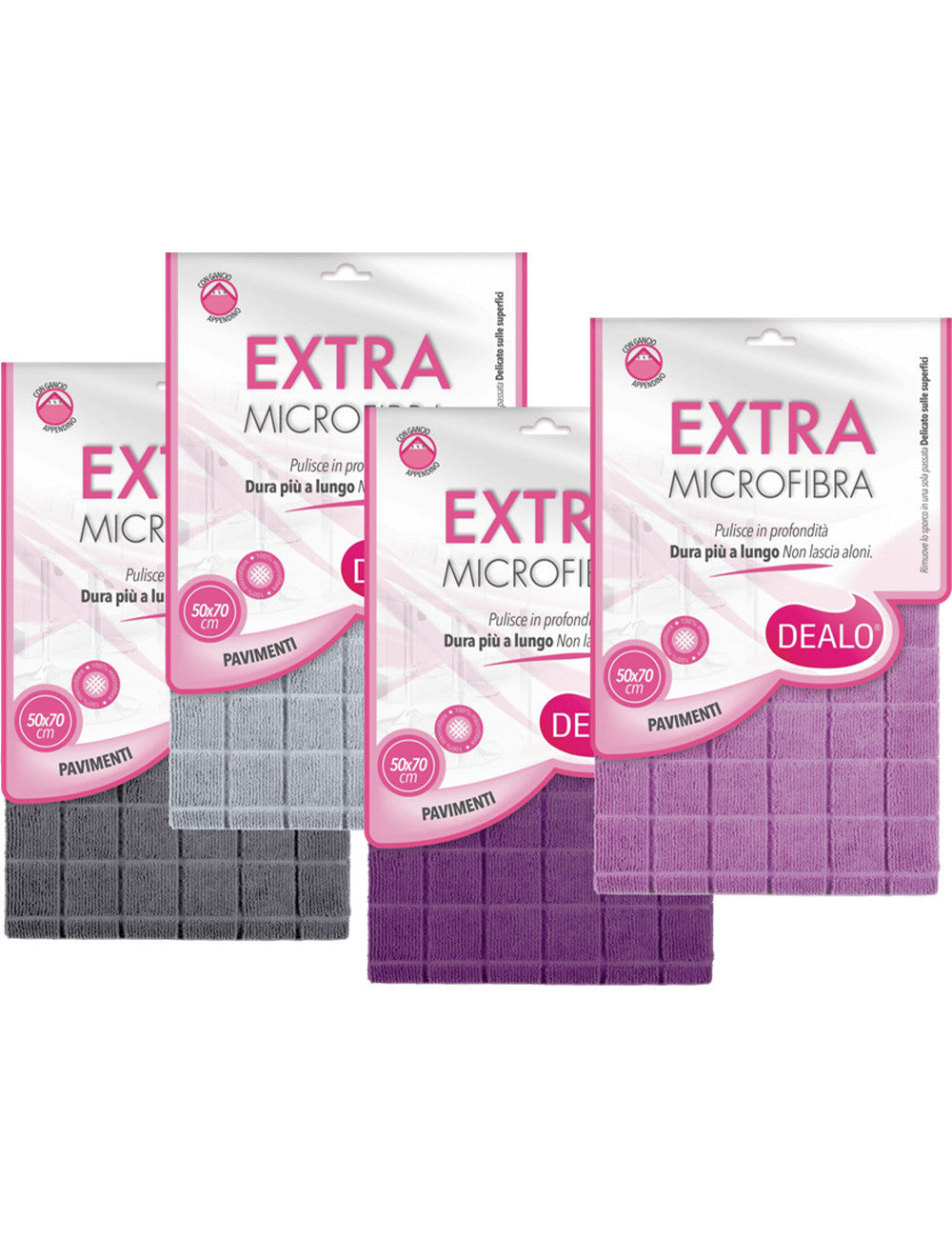Dealo Panno Pavimenti EXTRA Microfibra 50x70 cm – Pulizia Ultra Veloce e Anti-Aloni – Super Assorbente – Formato XL Professionale