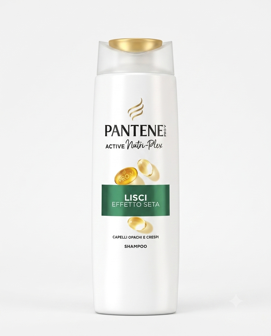Pantene Pro-V Active Nutri-Plex Lisci Effetto Seta 250 ml shampoo per capelli lisci, morbidi e anti-crespo.