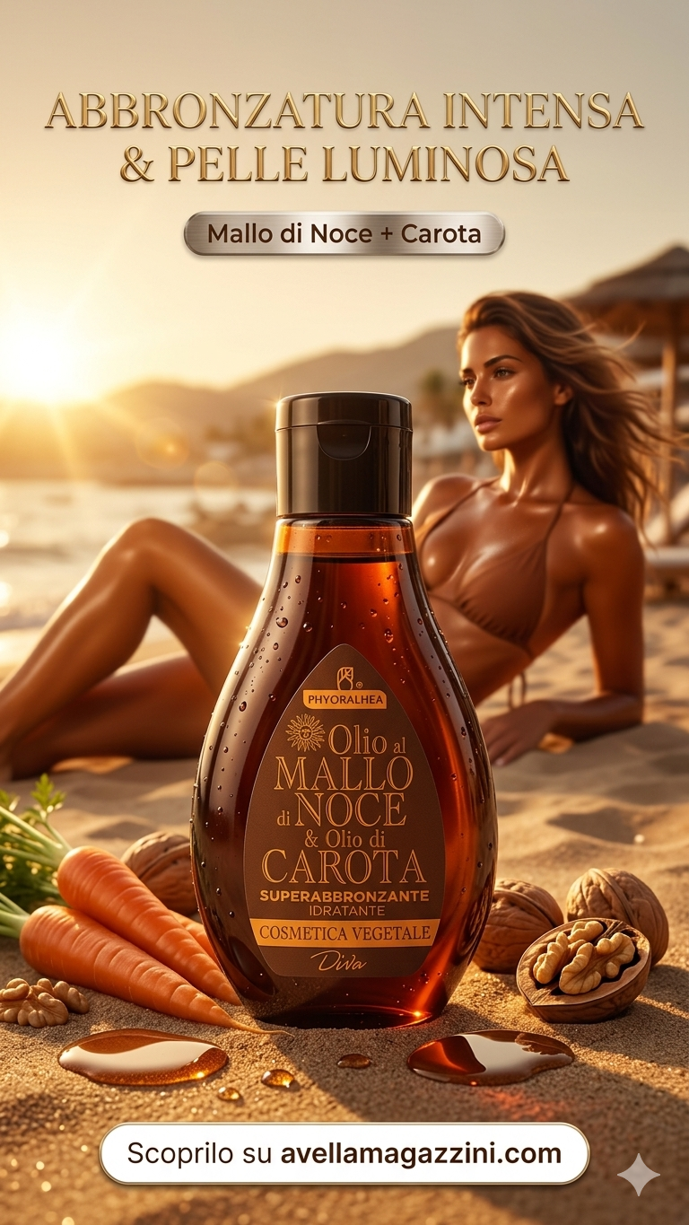 Phyoralhea Olio Super Abbronzante 100ml al Mallo di Noce e Carota – Intensificatore Naturale e Idratante Vegetale