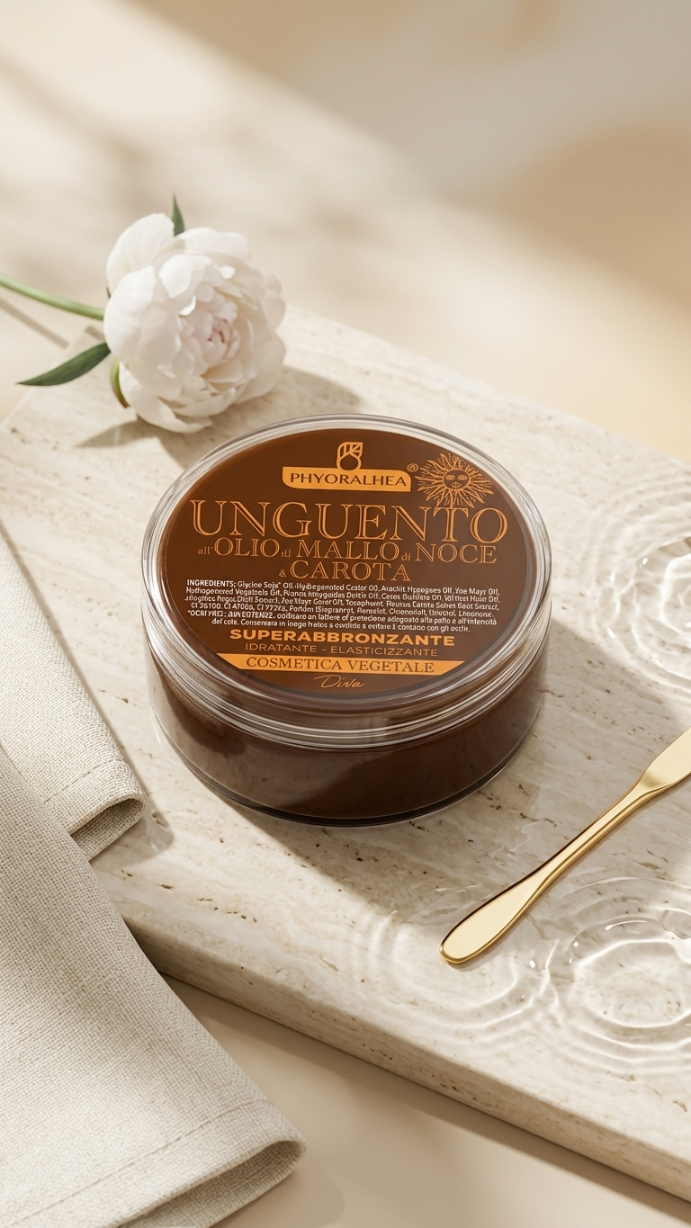 Phyoralhea Unguento Superabbronzante 150g al Mallo di Noce e Carota – Acceleratore Abbronzatura Intensa e Nutriente