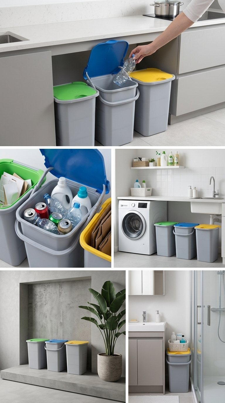 Belli e Forti Pattumiera Premì 32x29x34 cm Plastica – Secchio Differenziata Salvaspazio